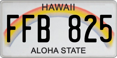 HI license plate FFB825