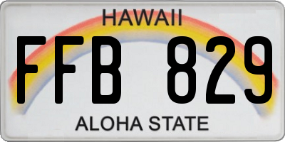 HI license plate FFB829