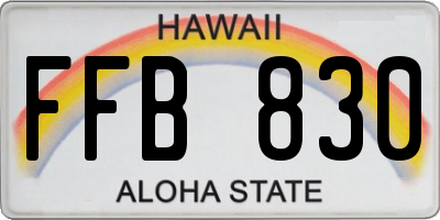 HI license plate FFB830