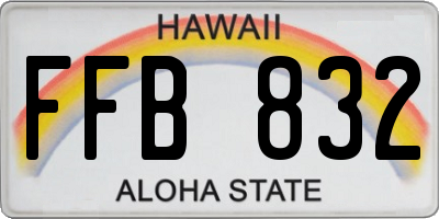 HI license plate FFB832