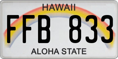 HI license plate FFB833