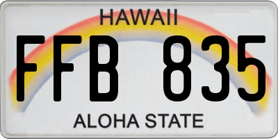 HI license plate FFB835