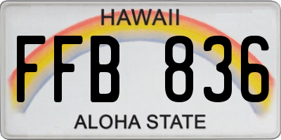 HI license plate FFB836