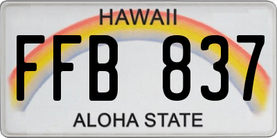 HI license plate FFB837