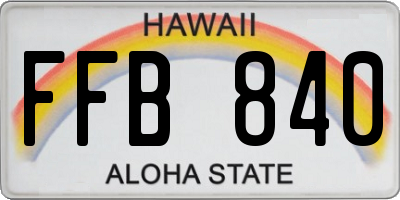 HI license plate FFB840