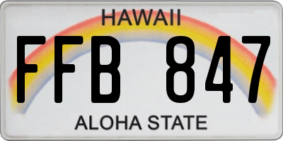 HI license plate FFB847