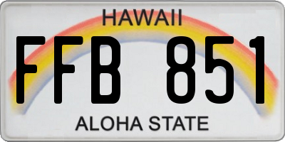 HI license plate FFB851