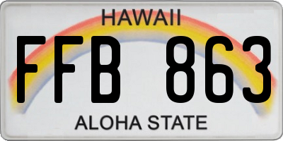 HI license plate FFB863