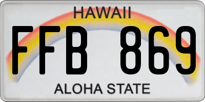 HI license plate FFB869