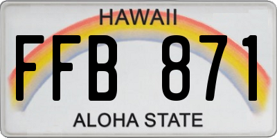 HI license plate FFB871
