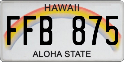 HI license plate FFB875
