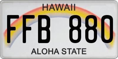 HI license plate FFB880