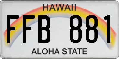 HI license plate FFB881