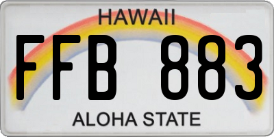 HI license plate FFB883