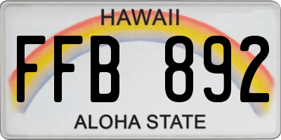 HI license plate FFB892