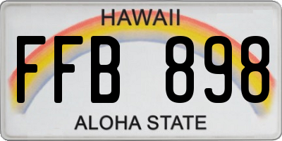 HI license plate FFB898