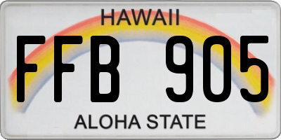 HI license plate FFB905