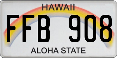 HI license plate FFB908