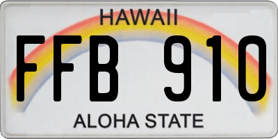 HI license plate FFB910