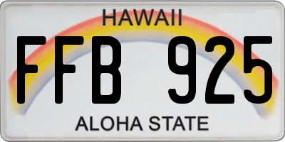 HI license plate FFB925