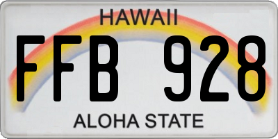 HI license plate FFB928