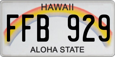HI license plate FFB929