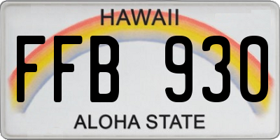 HI license plate FFB930