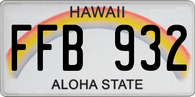 HI license plate FFB932