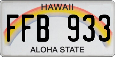 HI license plate FFB933