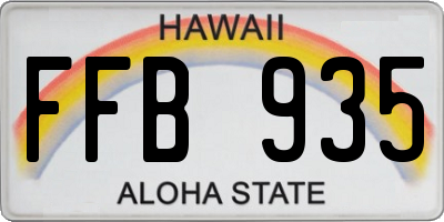 HI license plate FFB935
