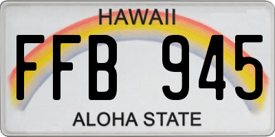 HI license plate FFB945