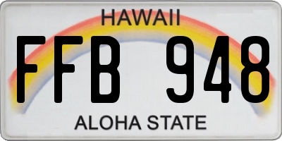 HI license plate FFB948