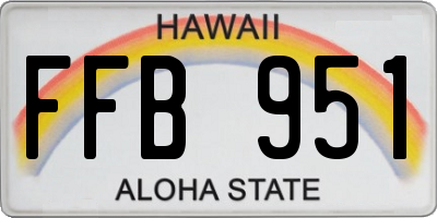 HI license plate FFB951