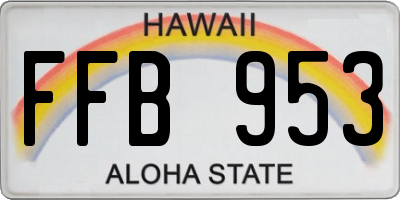 HI license plate FFB953