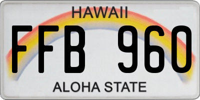 HI license plate FFB960