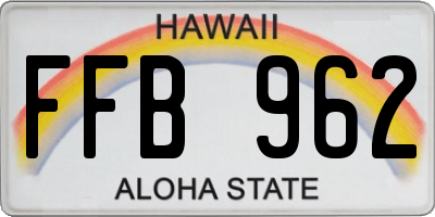 HI license plate FFB962