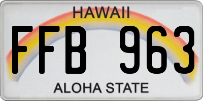 HI license plate FFB963