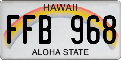 HI license plate FFB968