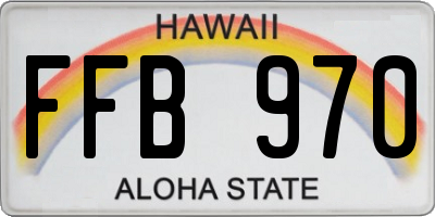 HI license plate FFB970