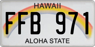 HI license plate FFB971