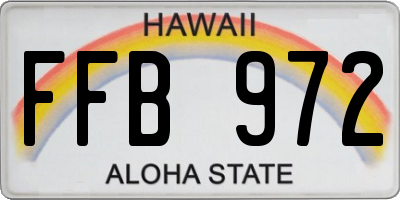 HI license plate FFB972