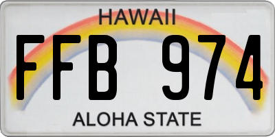 HI license plate FFB974