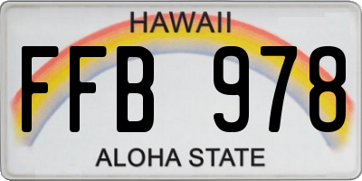 HI license plate FFB978