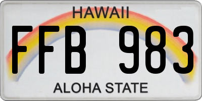 HI license plate FFB983