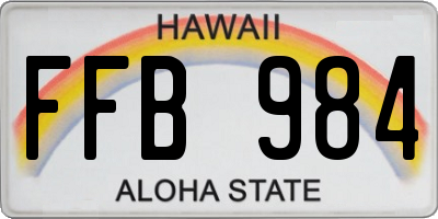HI license plate FFB984