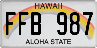 HI license plate FFB987