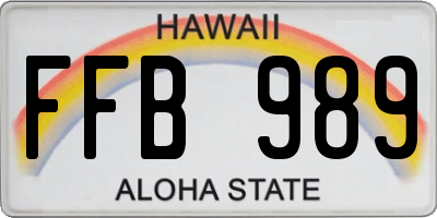 HI license plate FFB989