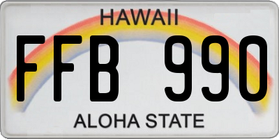 HI license plate FFB990