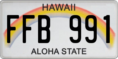 HI license plate FFB991