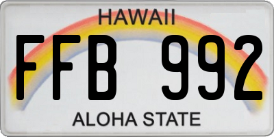 HI license plate FFB992